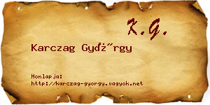 Karczag György névjegykártya