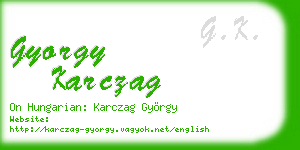 gyorgy karczag business card